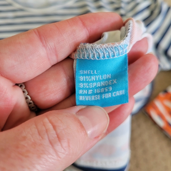 J McLaughlin Navy Striped Coral Reef Blouse Top XL - Picture 5 of 5